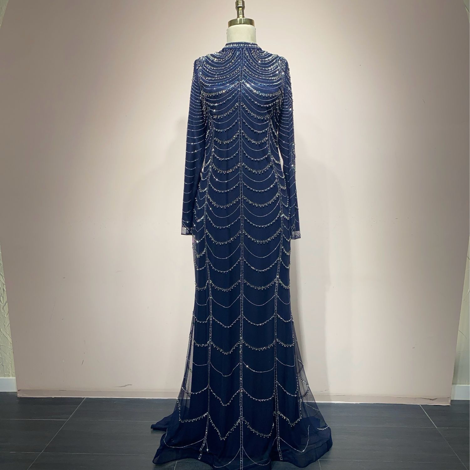 Vestido largo AZUL NAVY talla: 46