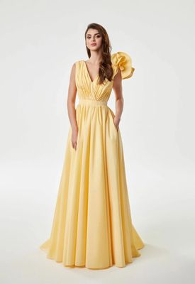 Vestido Largo, Orange ,Talla 38 Vestido Largo, Orange ,Talla 38