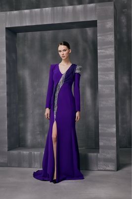 Vestido largo celeste talla:40