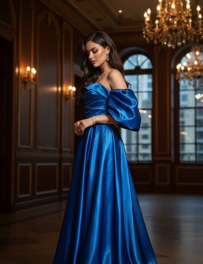 Vestido largo - Azul Índigo - talla 1