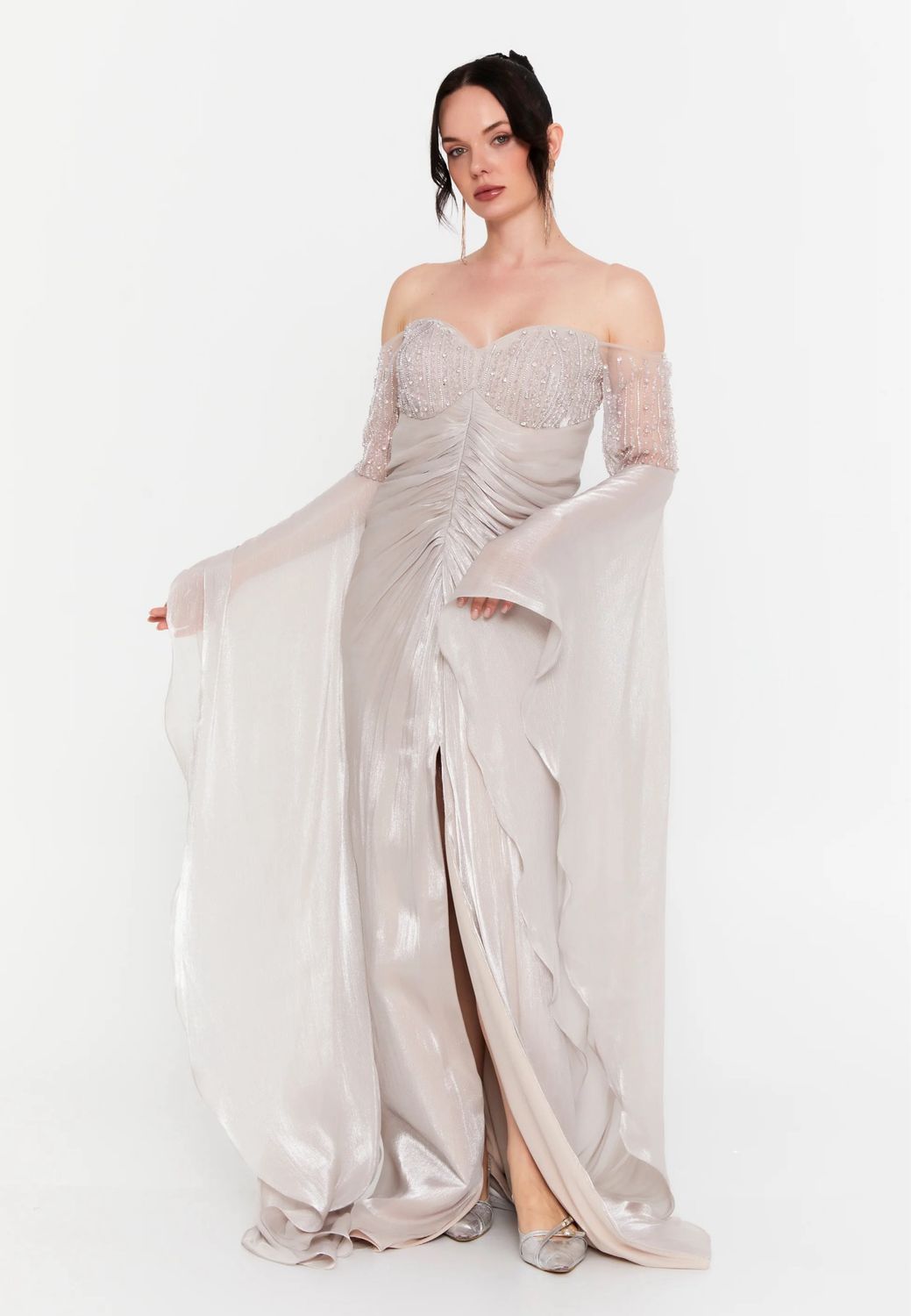 Vestido largo - Crema en diversas tallas