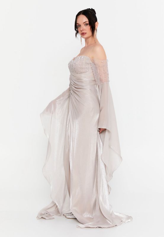 Vestido largo - Crema en diversas tallas