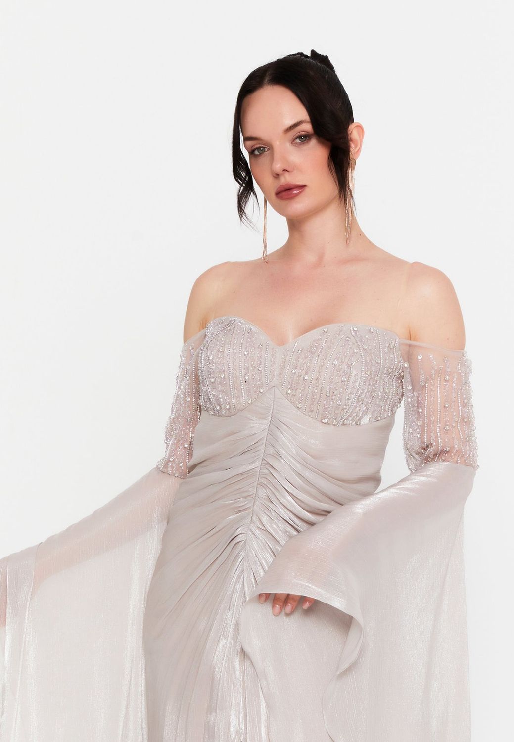 Vestido largo - Crema en diversas tallas