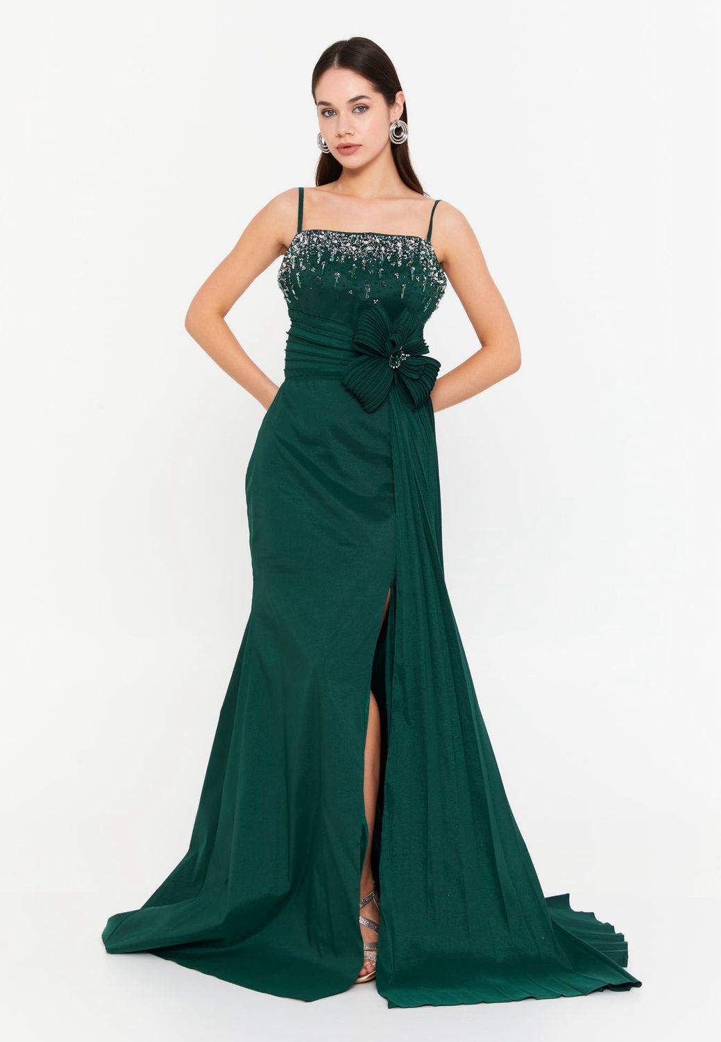 Vestido largo - Verde de talla 38