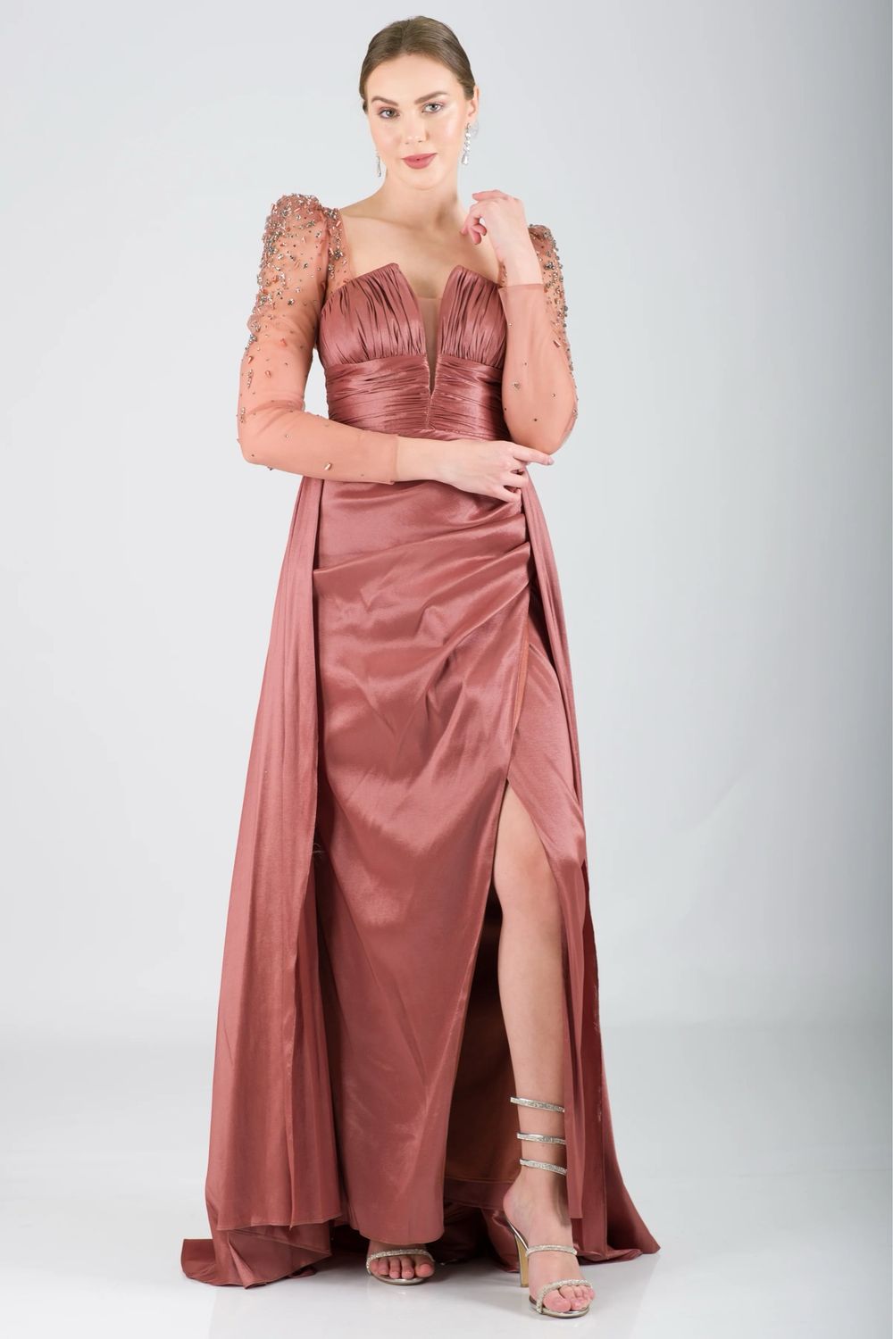 Vestido largo - Chocolate en diversas tallas