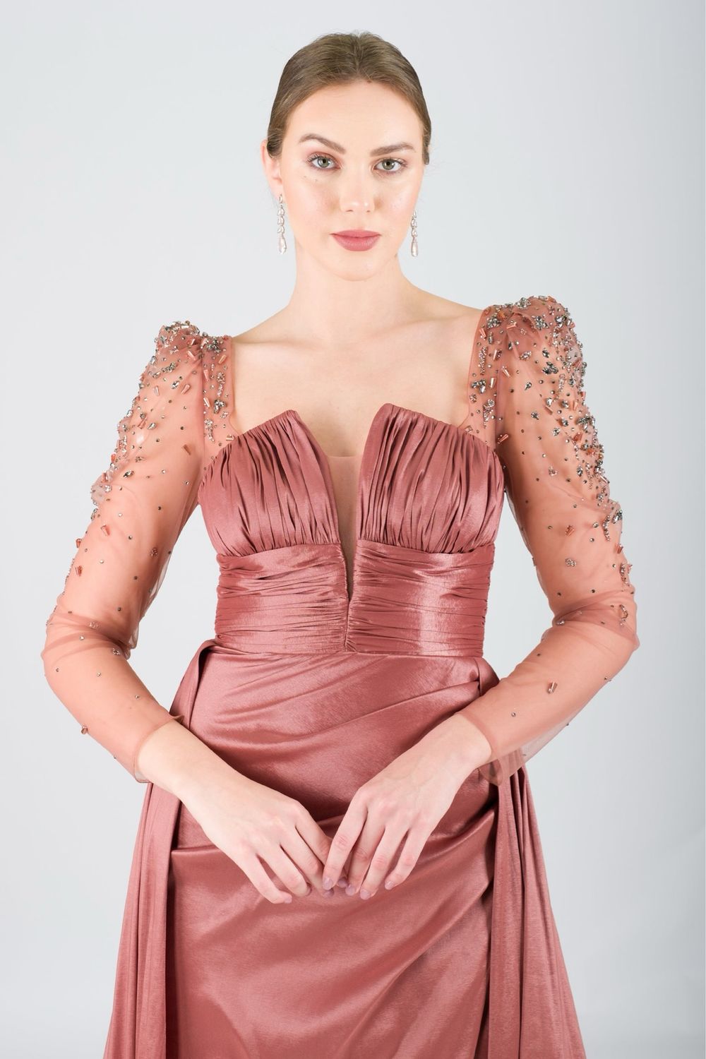 Vestido largo - Chocolate en diversas tallas