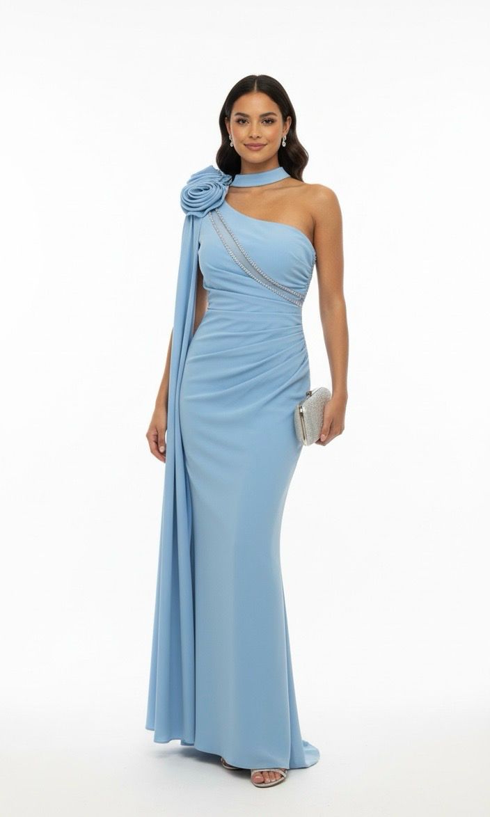 Vestido largo - Celeste de diversas tallas