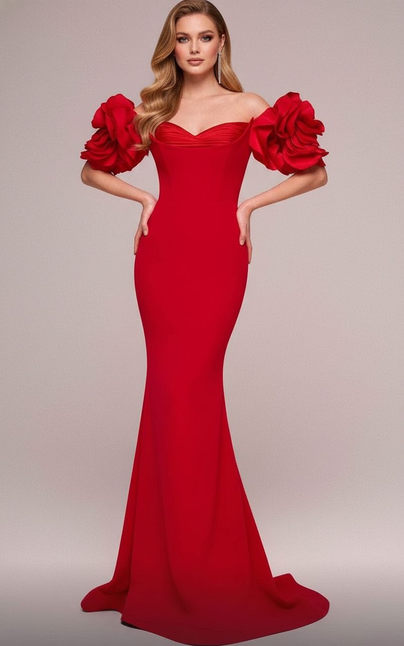 Vestido largo color rojo de talla 42