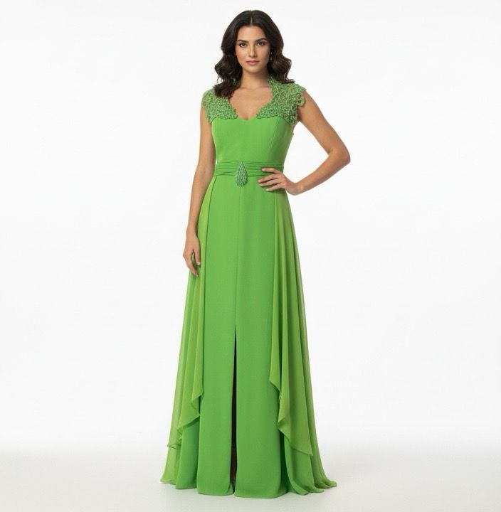 Vestido Largo,	Verde	,Talla	44