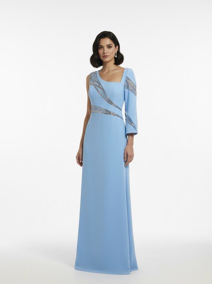 Vestido Largo, Celeste , Talla 44