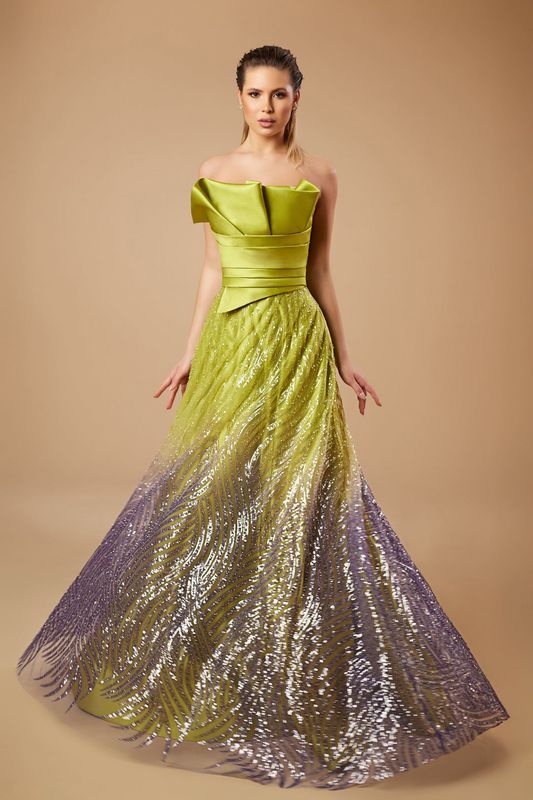 Vestido largo - Verde oliva - talla 46