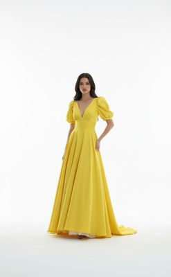 Vestido Largo,	Yellow 	,Talla	42