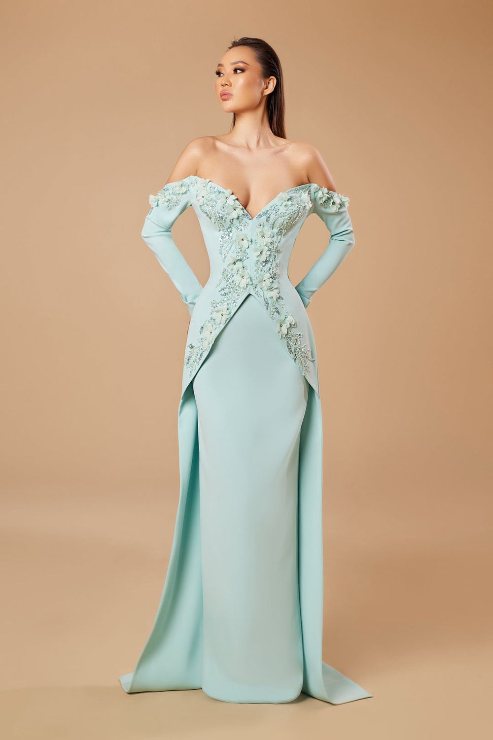 Vestido largo - Verde Menta - talla 48