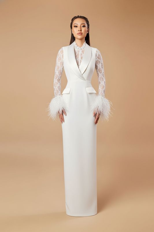 Vestido largo - Blanco - talla 42