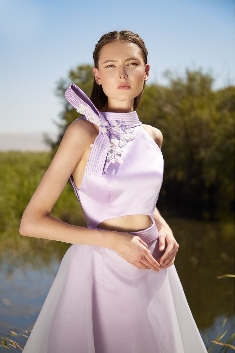 VESTIDO LARGO MIDI	COLOR	LILA