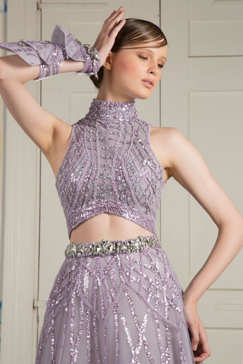 Vestido Largo,	Morado	,Talla	42