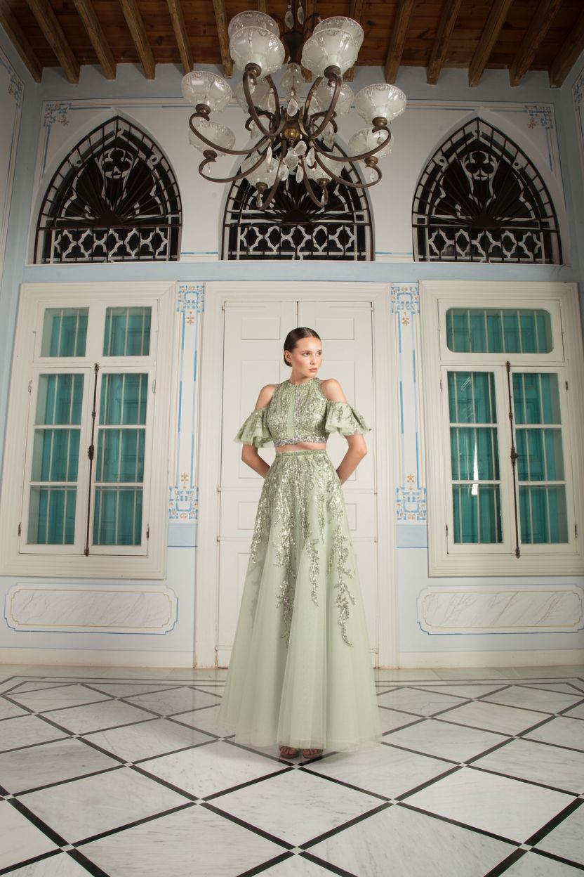 Vestido Largo,	Verde Olivo	,Talla	42