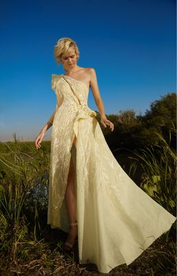 VESTIDO LARGO 	COLOR	AMARILLO 	(YELLOW)	DE	TALLA:	40	EU	/	8	US