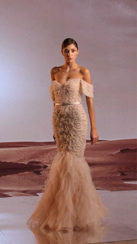 Vestido largo blush talla 44/12