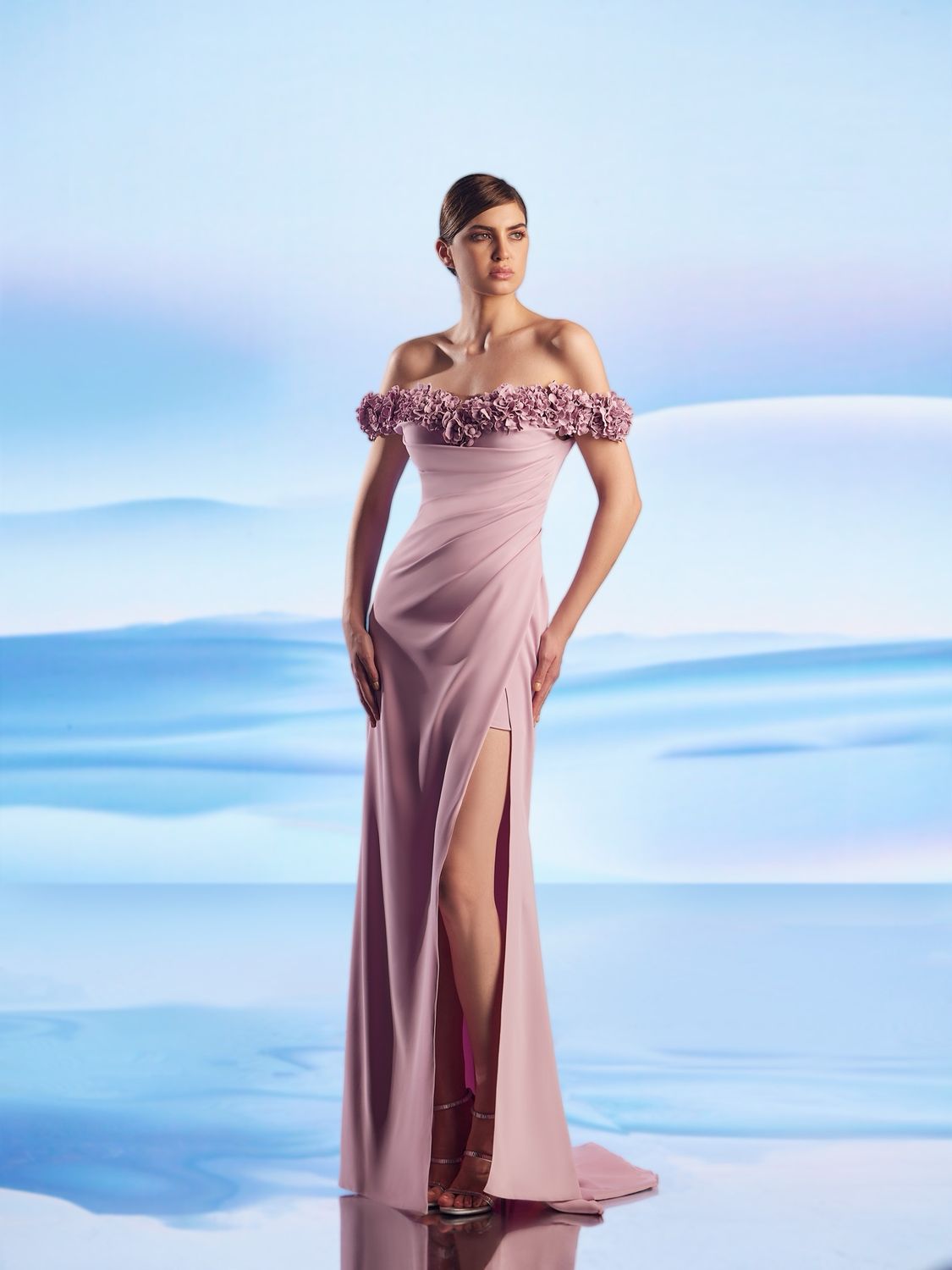 Vestido Largo,	Rosado	,Talla	42