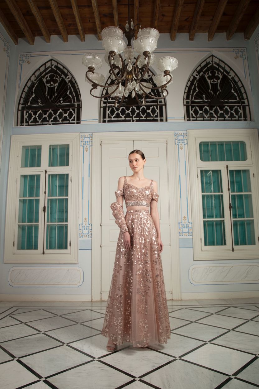 Vestido Largo,	Rosado	,Talla	42