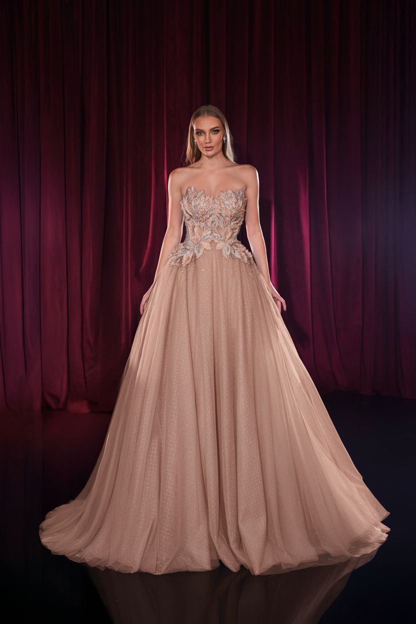 VESTIDO LARGO - ROSADO - SZ 12