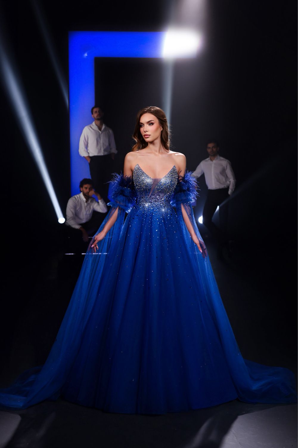 Vestido azul largo talla 44/12