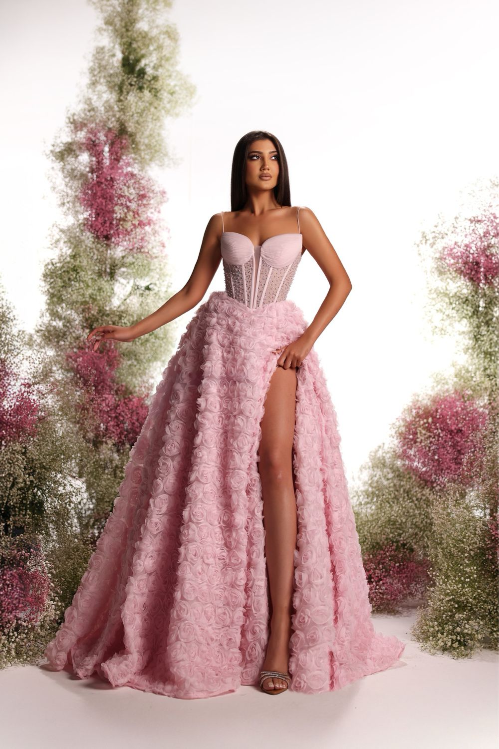 Vestido corte A Rosado talla 10