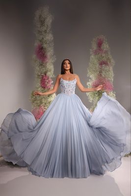 Vestido corte recto azul talla 8