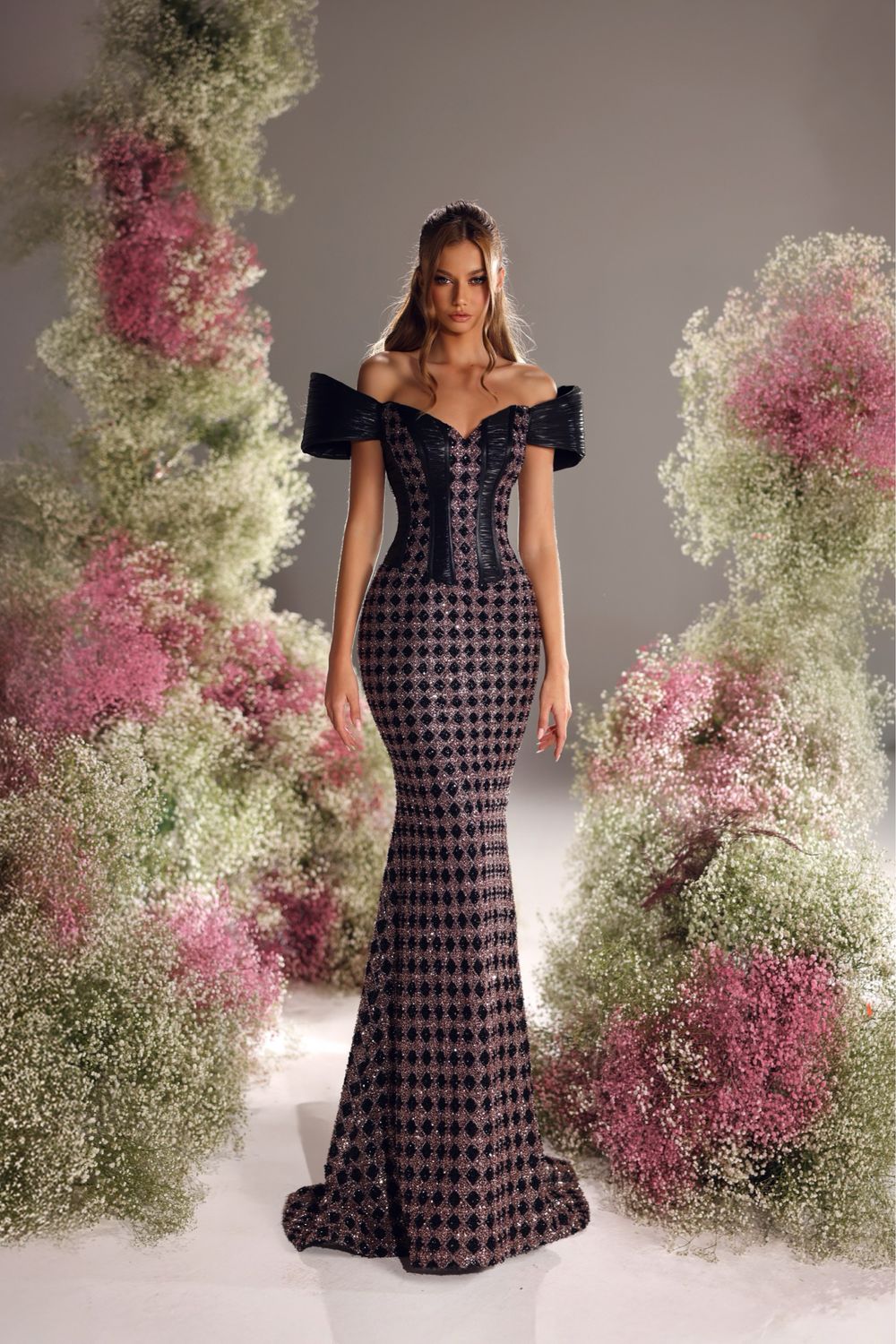 Vestido largo - Negro/Azul - talla 10