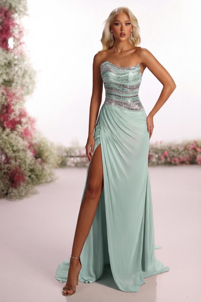 Vestido largo - Verde menta - talla 12