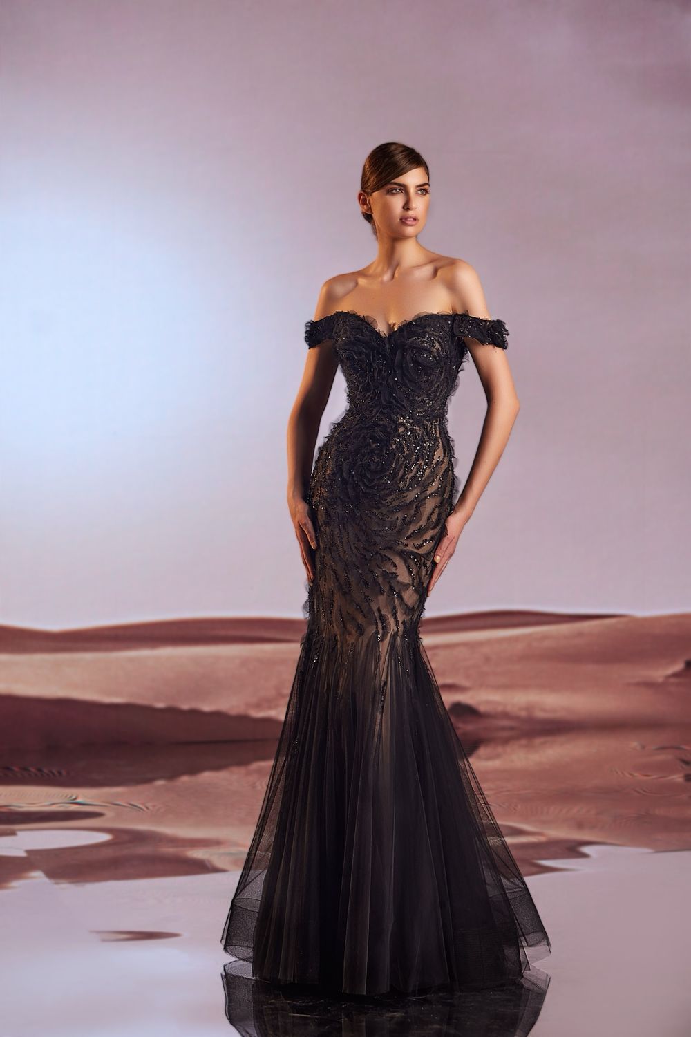 Vestido largo negro talla 44/12