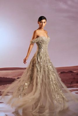 Vestido largo olivo talla 46/14