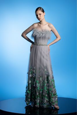 Vestido largo gris talla 42/10