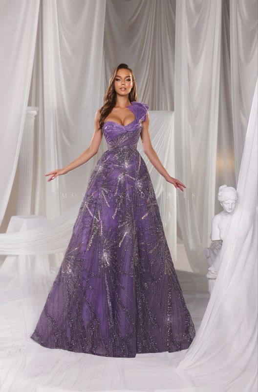 Vestido largo morado talla 14/46