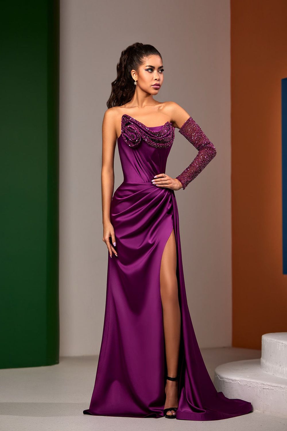 Vestido largo, Verde, Talla 44