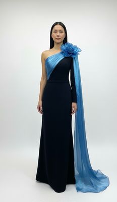 Vestido largo - Negro/Azul de diversas tallas