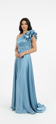 Vestido largo - Celeste de diversas tallas