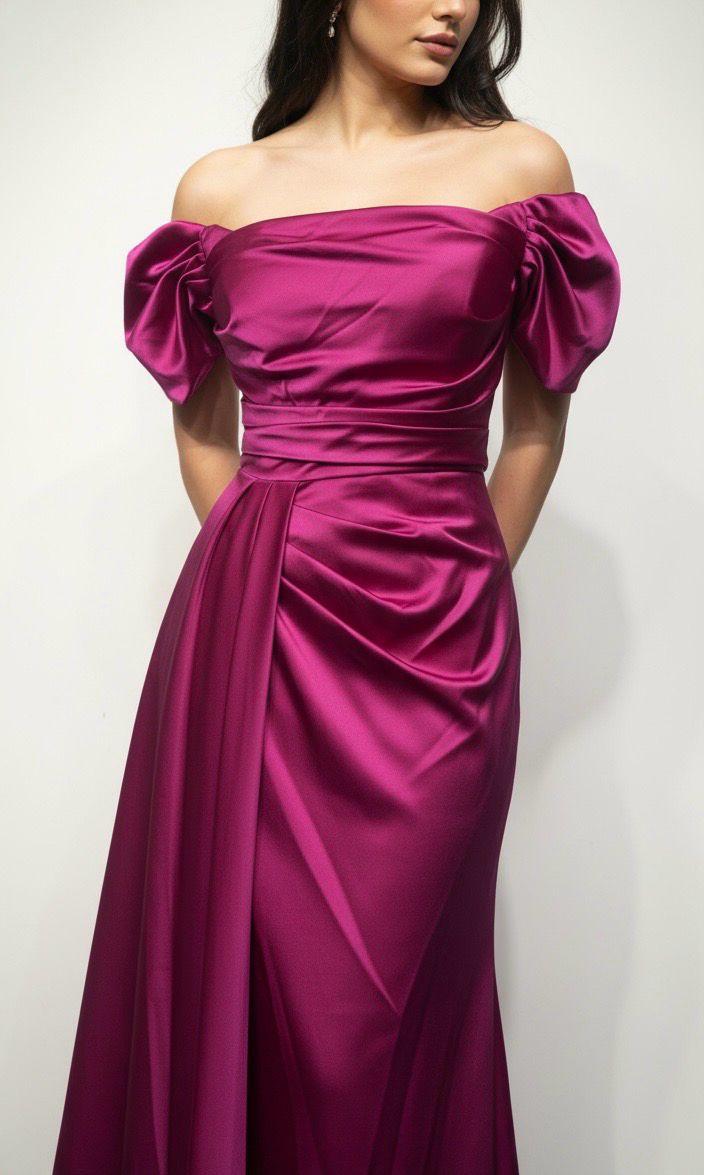 Vestido largo - Fucsia de talla 48