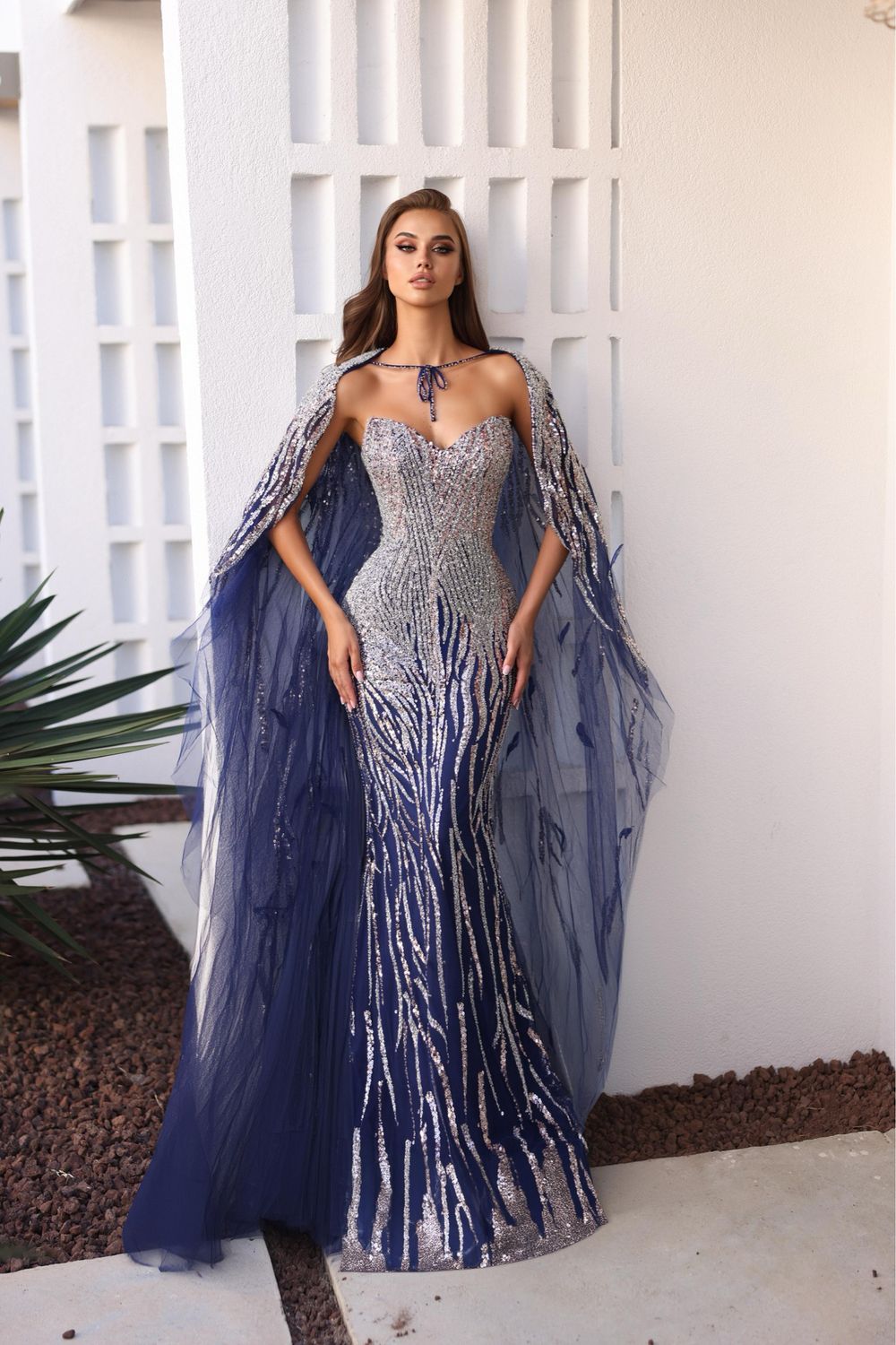 Vestido largo azul Navy talla 46/14 