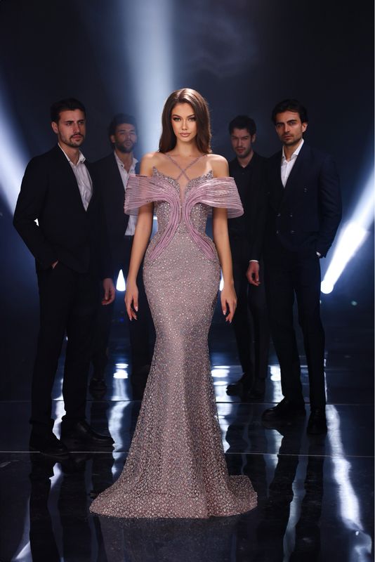 Vestido largo rosa talla 44/12