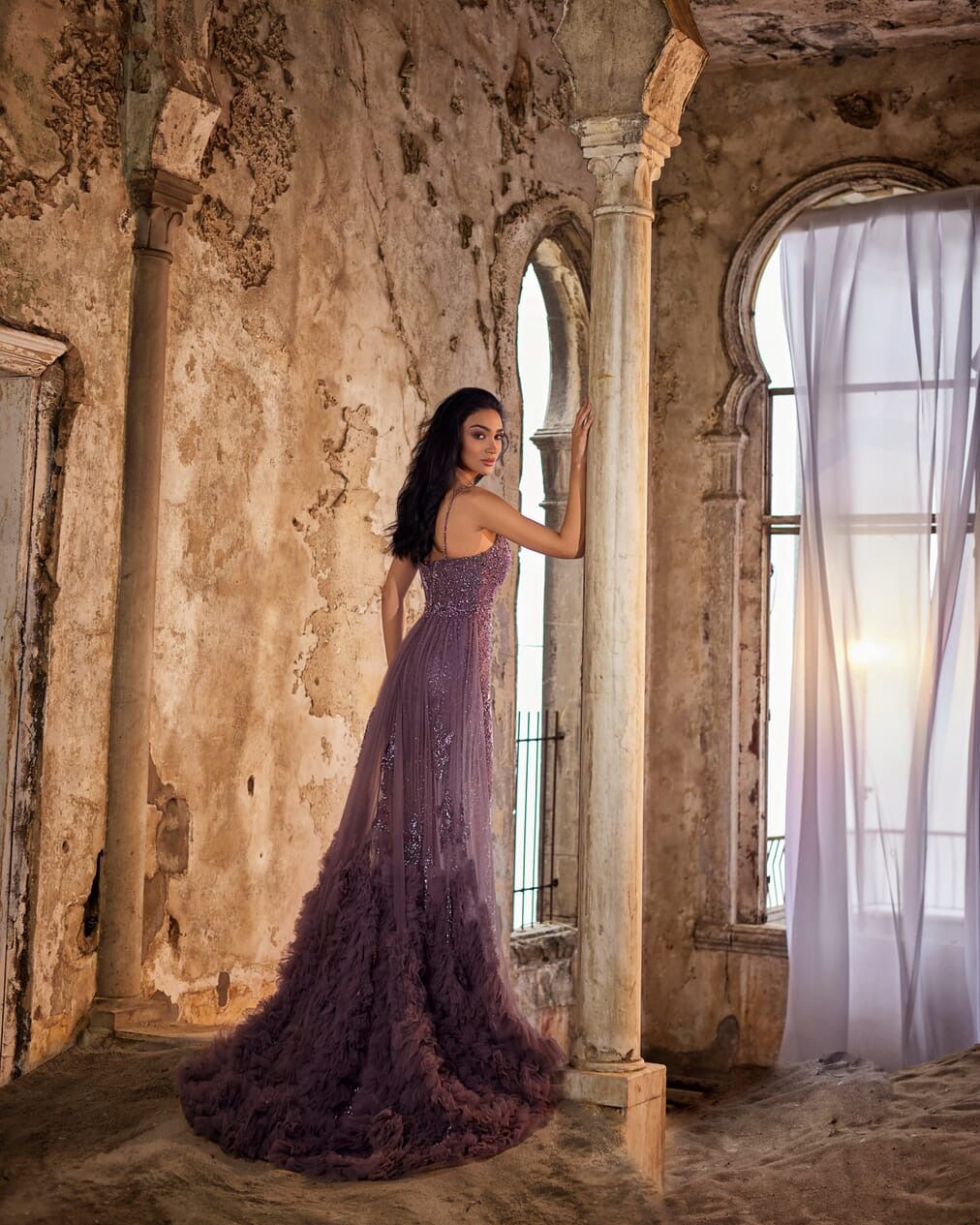 Vestido Largo Color Coffee Talla 8/40