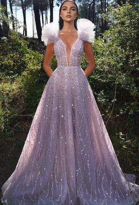 Vestido Largo Color Lila Talla 44-12