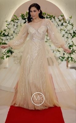 Vestido-Largo-Cream-Talla/42  HN061