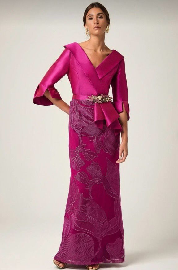 Vestido Largo Color Violeta Talla 44/12