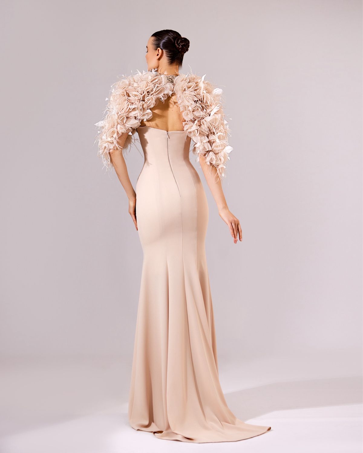 Mermaid Dress, Feather Cape Mermaid Dress, Feather Cape