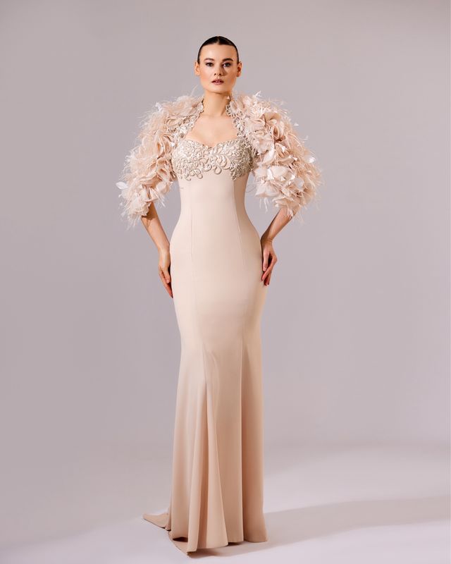 Mermaid Dress, Feather Cape