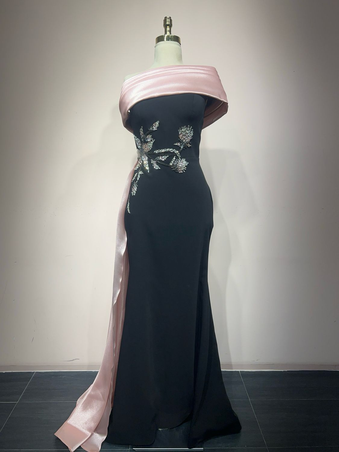 Vestido Largo Color Black/Pink Talla 42 Vestido Largo Color Black/Pink Talla 42