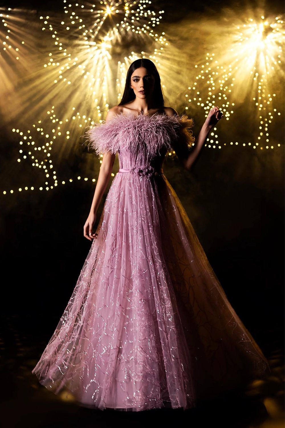 Vestido Largo Color Rosado Talla 44/12