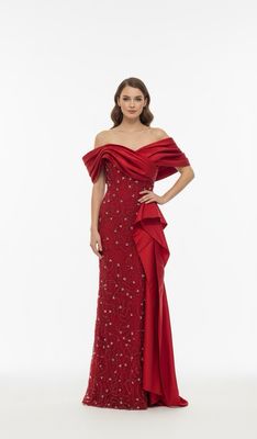 Vestido Largo,	Rojo	,Talla	38